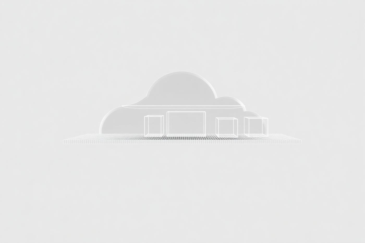 Minimal wireframe illustration of a cloud platform hosting modular compute units